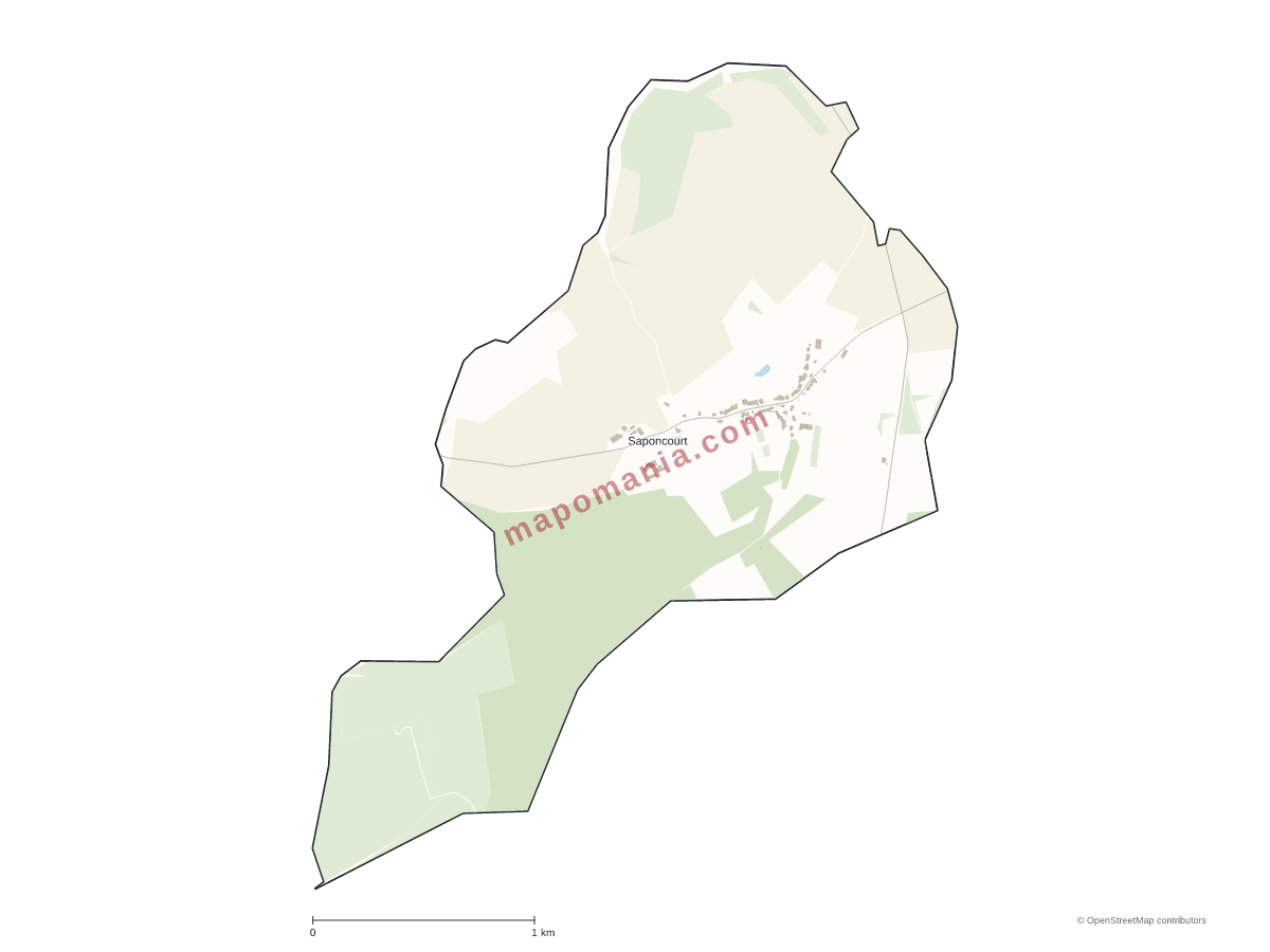 Carte de Saponcourt à personnaliser