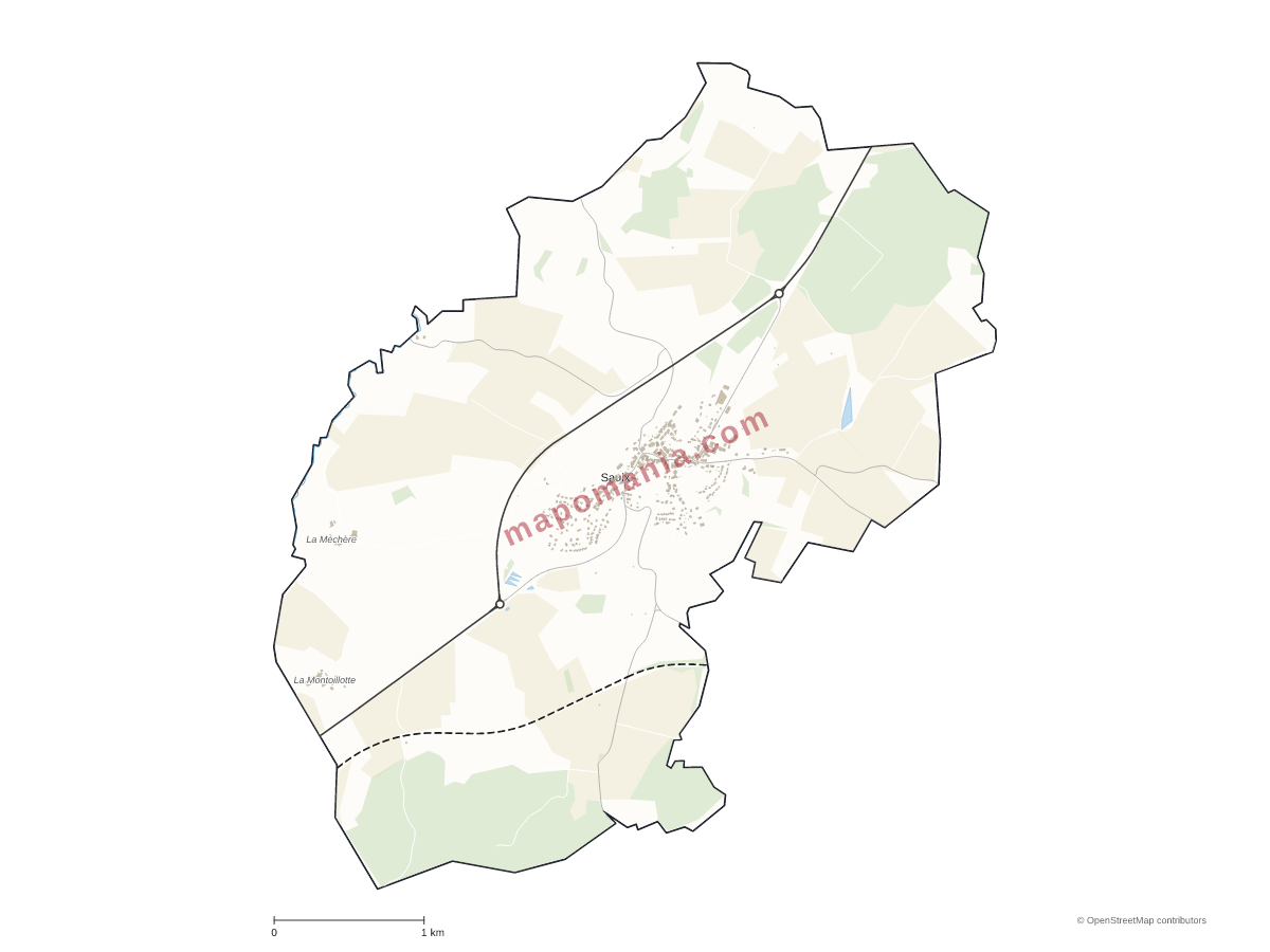 Carte de Saulx à personnaliser