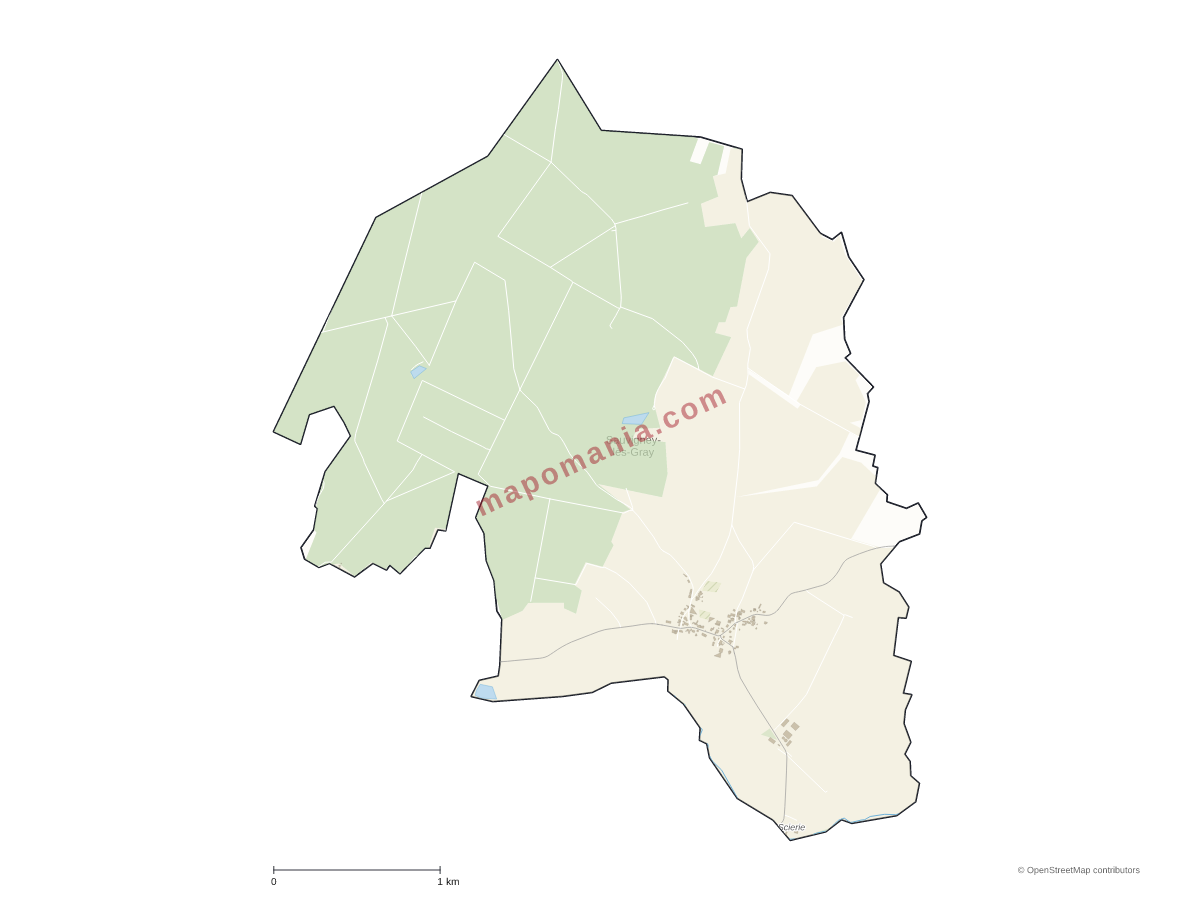 Carte de Sauvigney-lès-Gray à personnaliser