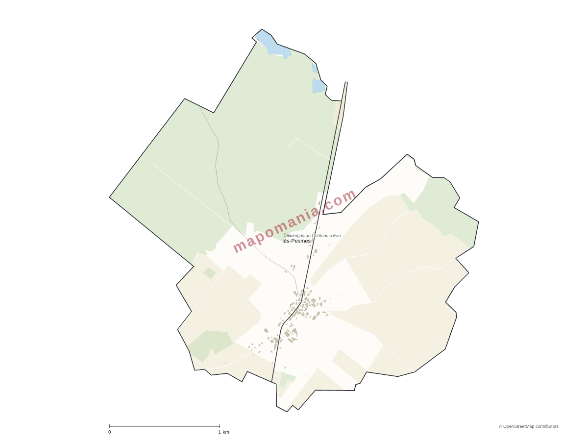 Carte de Sauvigney-lès-Pesmes à personnaliser