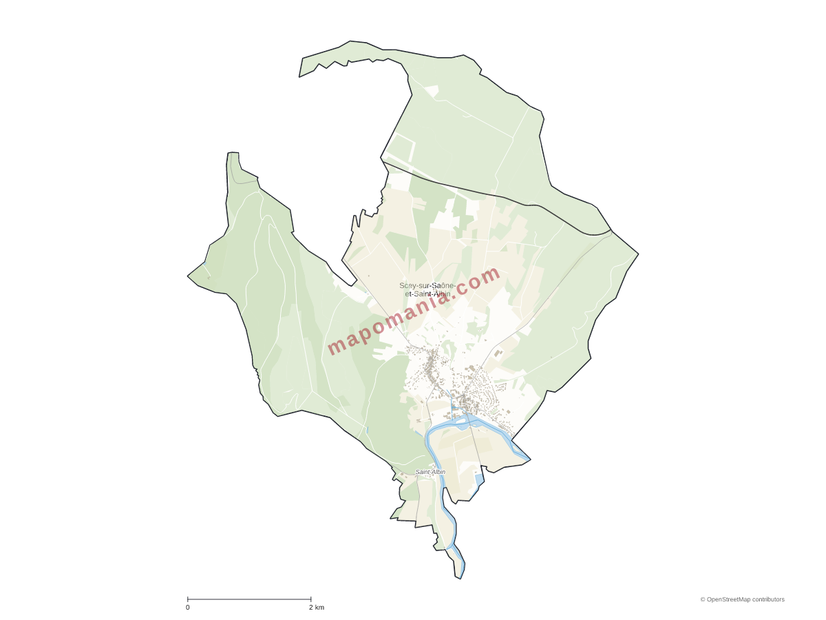 Carte de Scey-sur-Saône-et-Saint-Albin à personnaliser