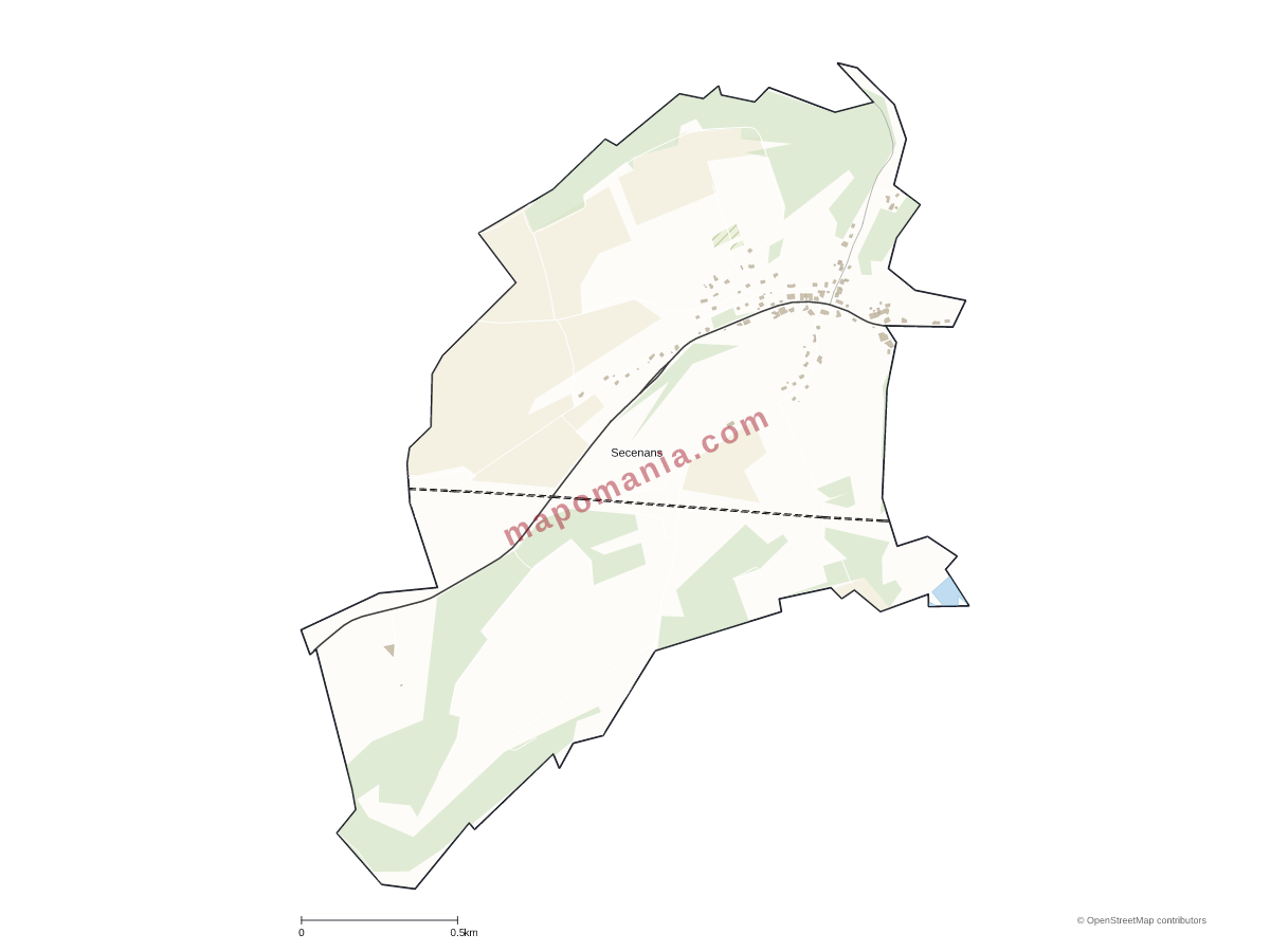 Carte de Secenans à personnaliser
