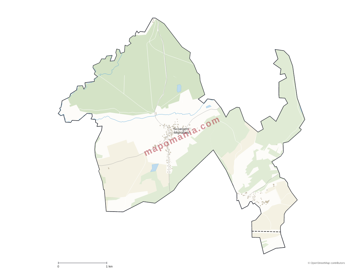 Carte de Senargent-Mignafans à personnaliser