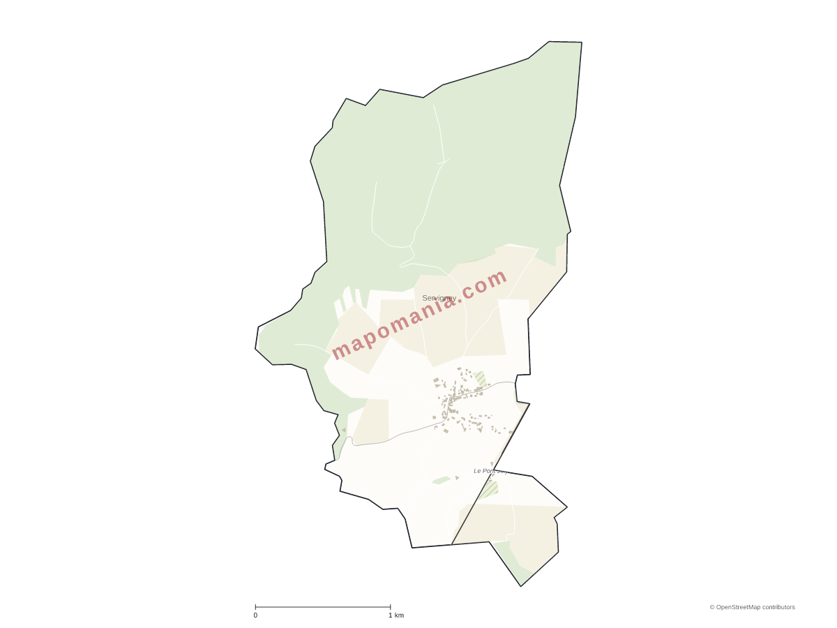Carte de Servigney à personnaliser
