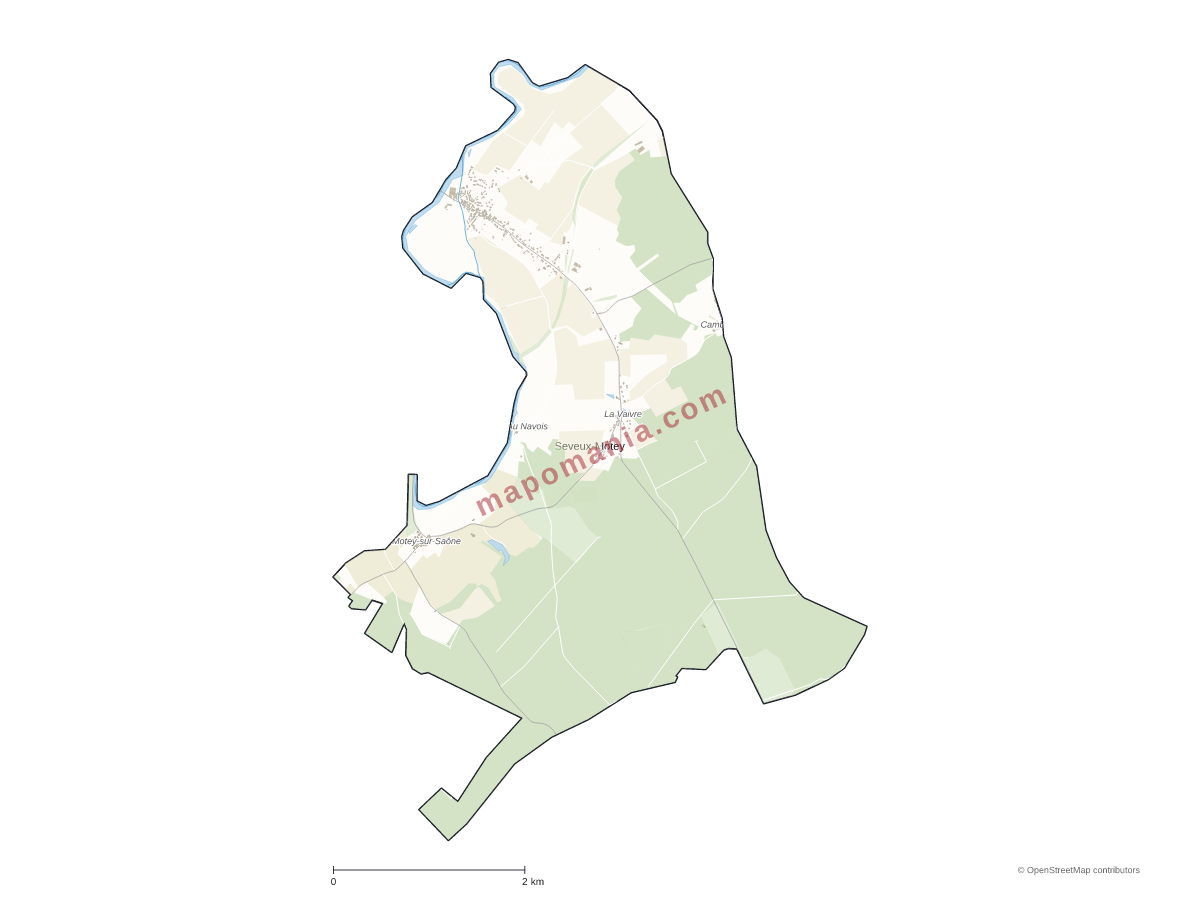 Carte de Seveux-Motey à personnaliser