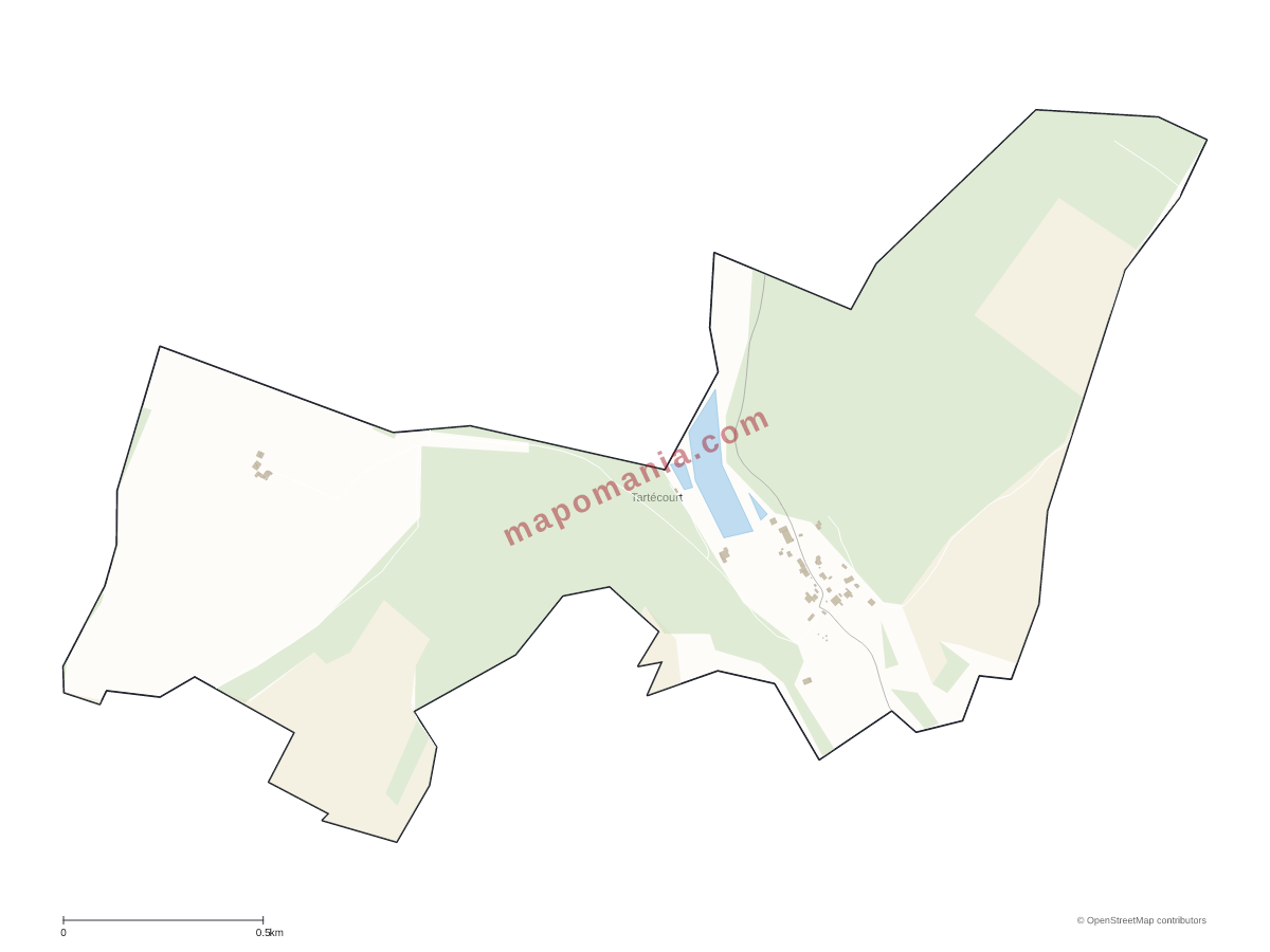 Carte de Tartécourt à personnaliser
