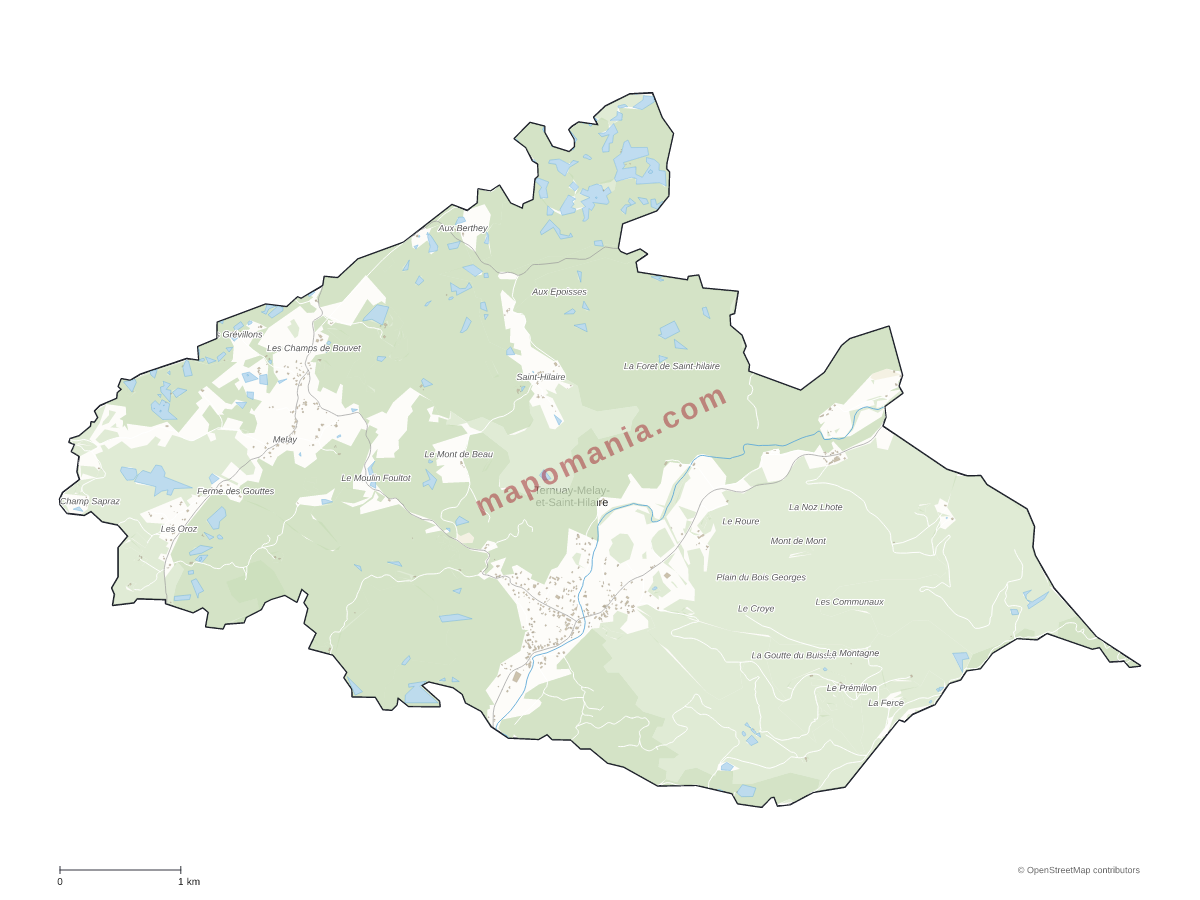 Carte de Ternuay-Melay-et-Saint-Hilaire à personnaliser