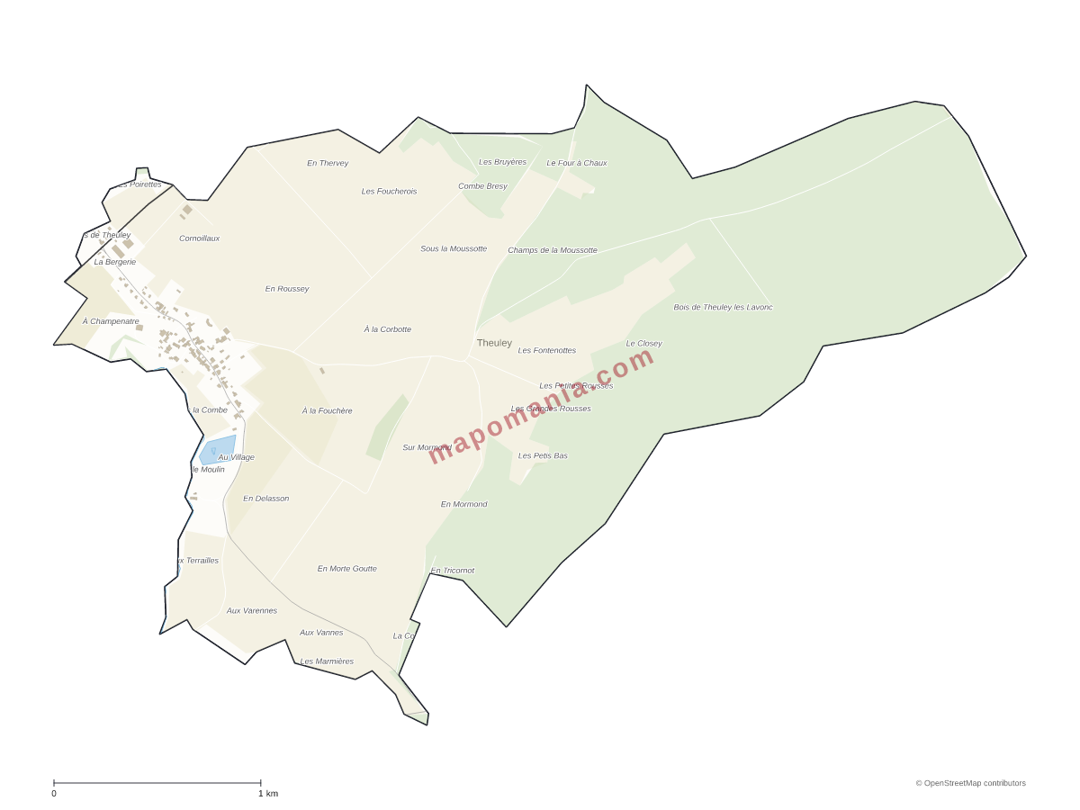 Carte de Theuley à personnaliser