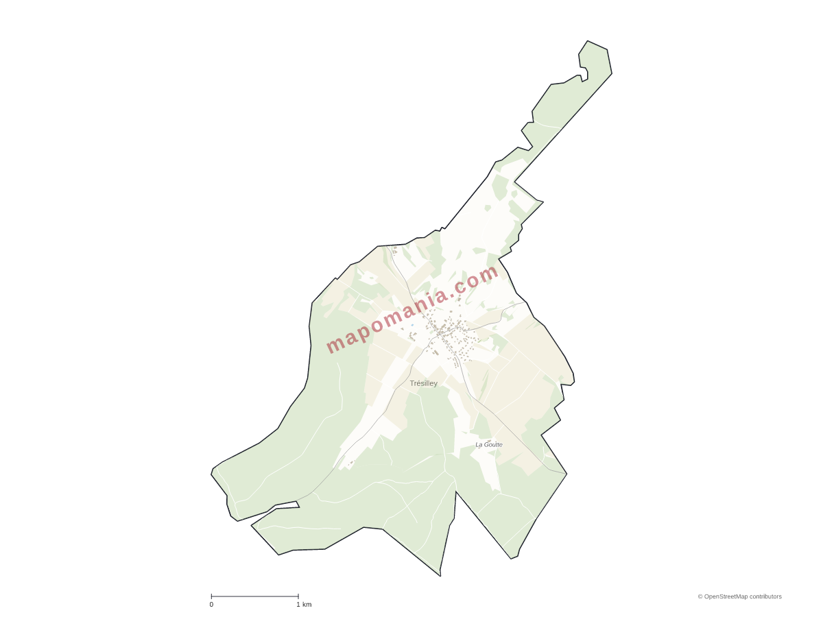Carte de Trésilley à personnaliser
