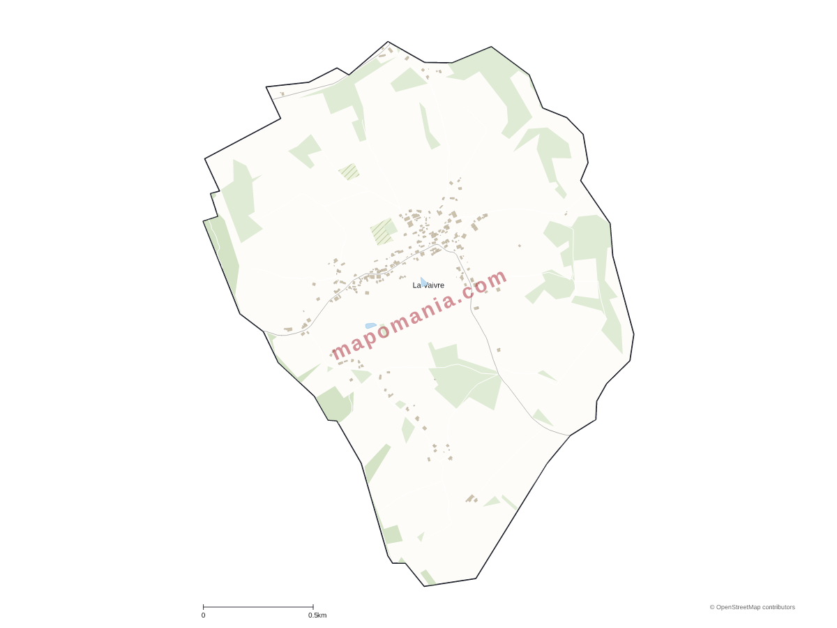 Carte de La Vaivre à personnaliser