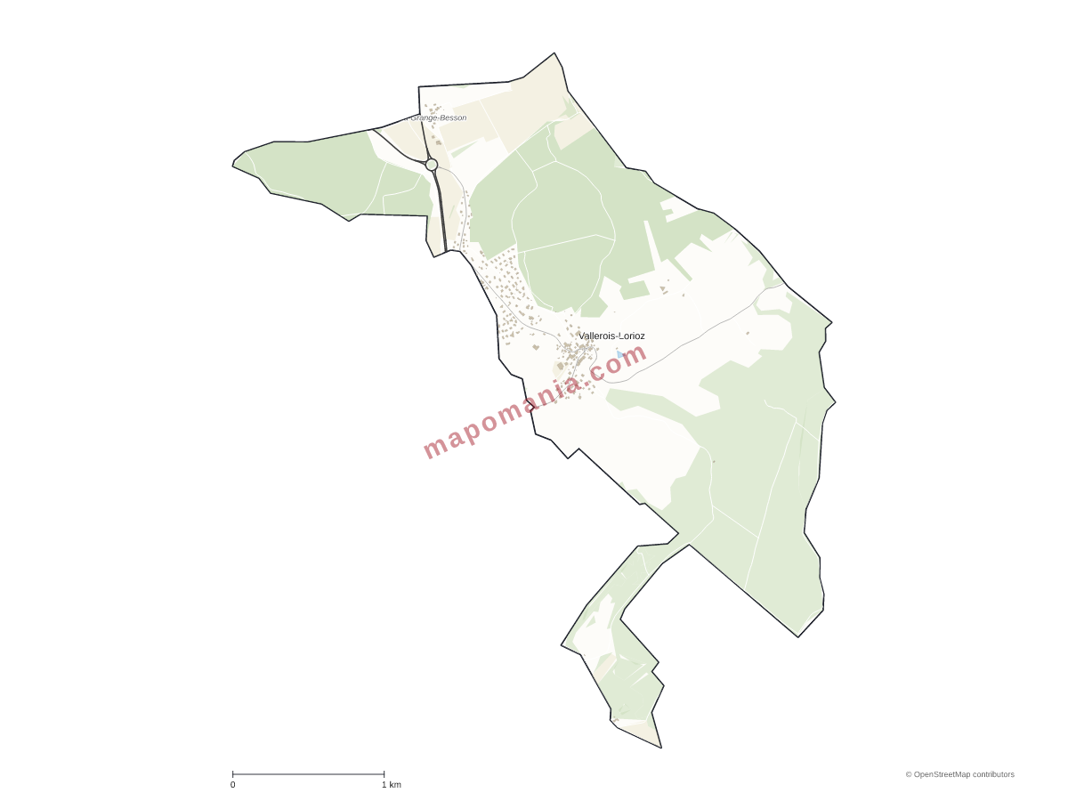 Carte de Vallerois-Lorioz à personnaliser