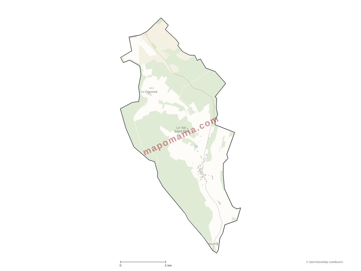 Carte de Le Val-Saint-Éloi à personnaliser