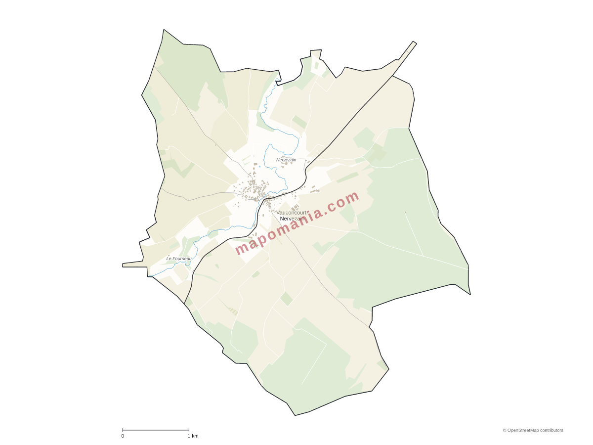 Carte de Vauconcourt-Nervezain à personnaliser