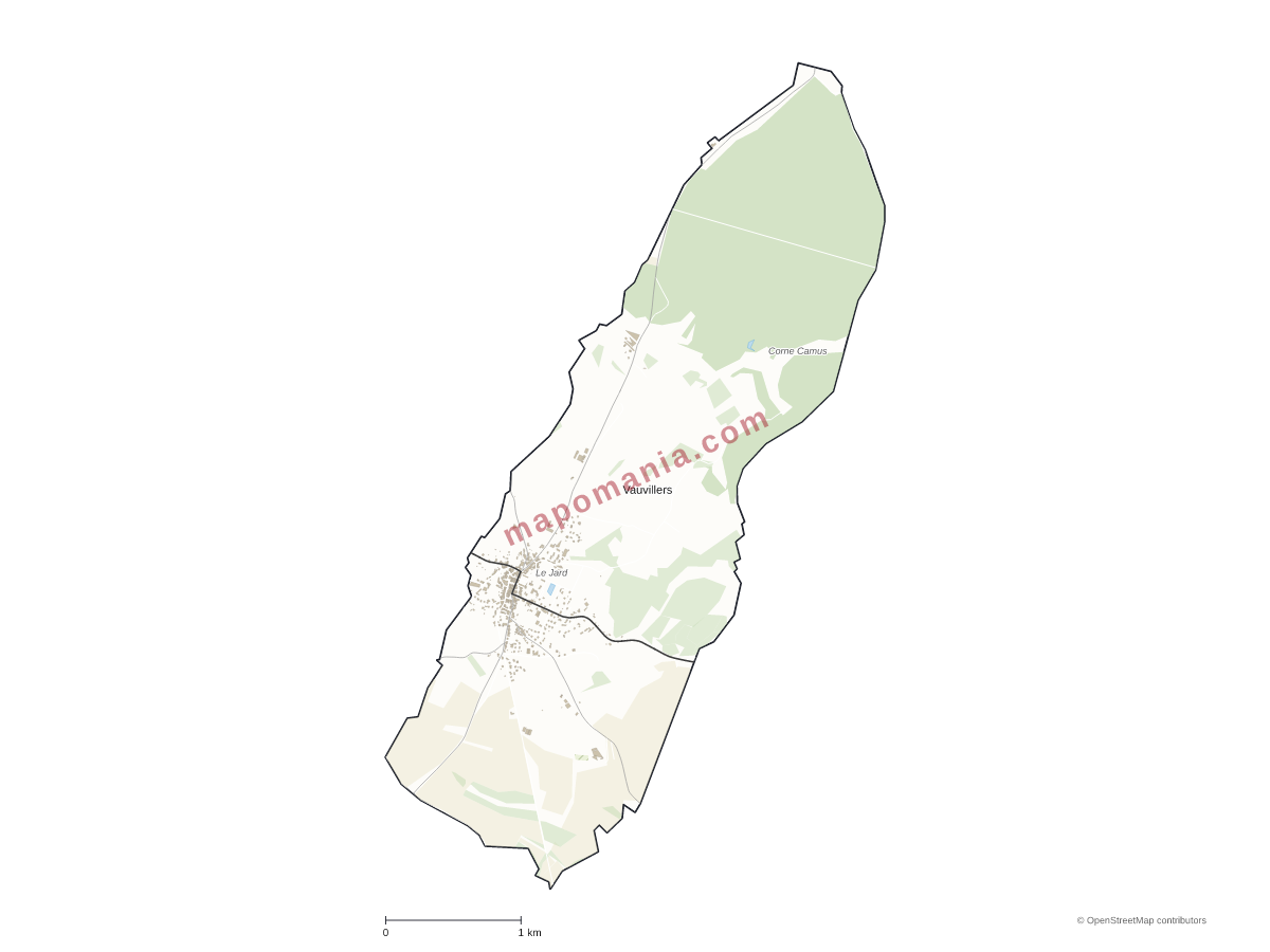 Carte de Vauvillers à personnaliser
