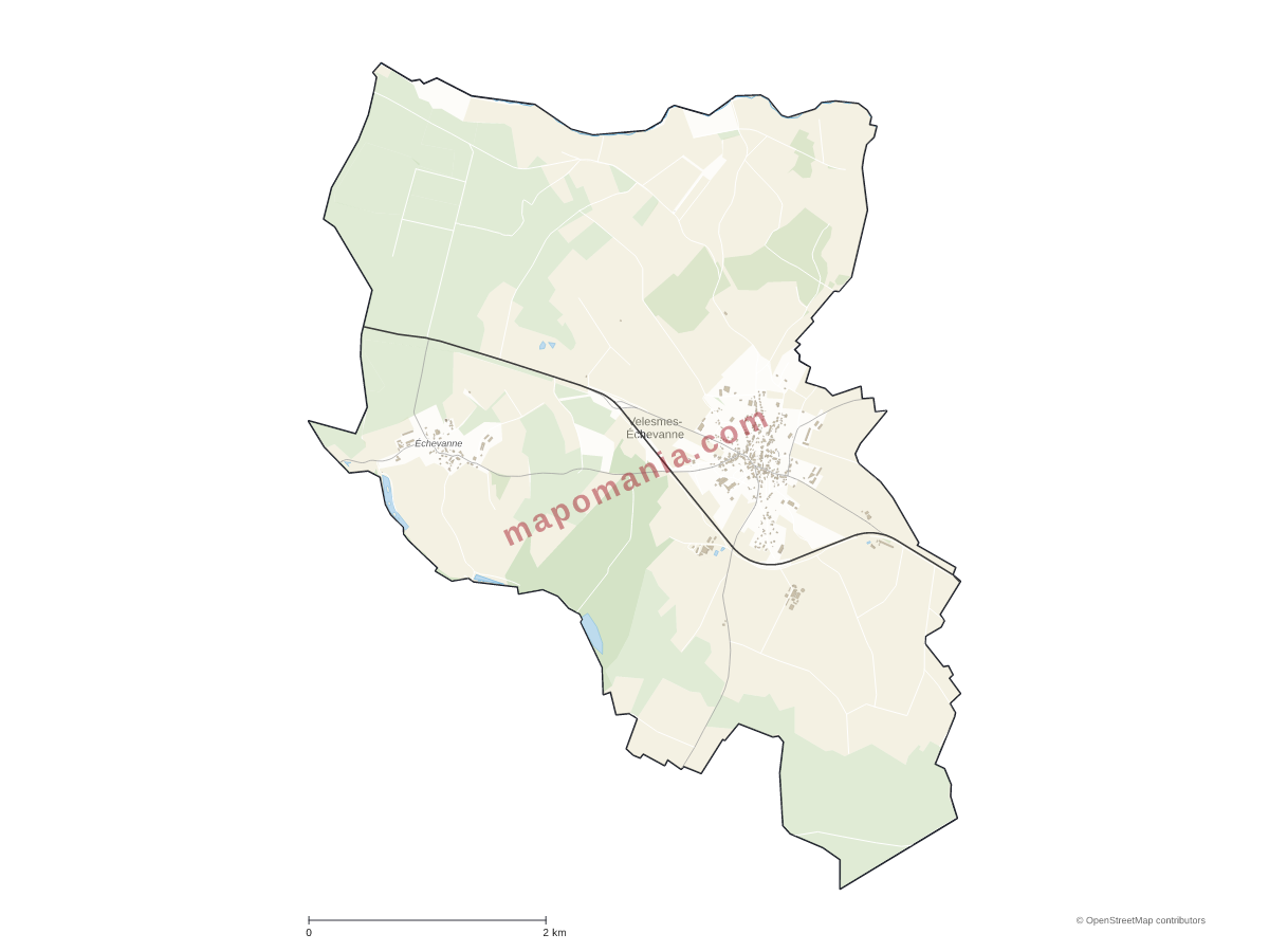 Carte de Velesmes-Échevanne à personnaliser