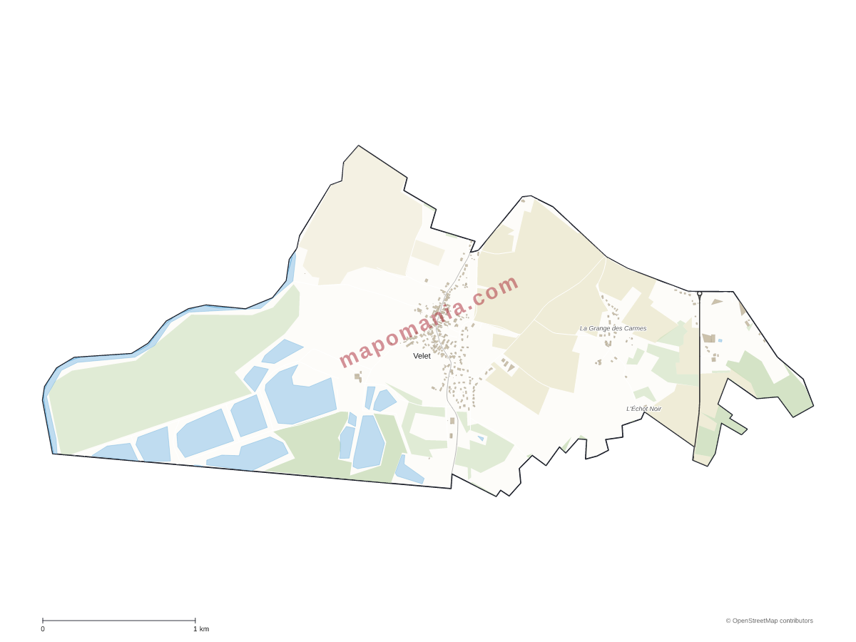 Carte de Velet à personnaliser
