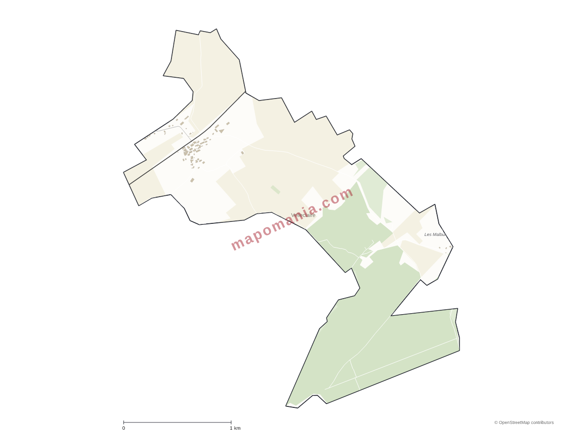 Carte de Velleclaire à personnaliser