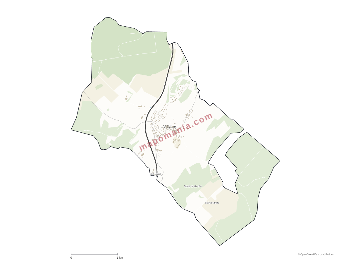 Carte de Vellefaux à personnaliser