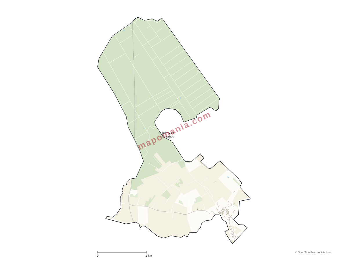 Carte de Vellefrey-et-Vellefrange à personnaliser