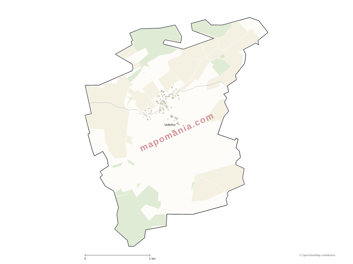 Carte de Vellefrie à personnaliser