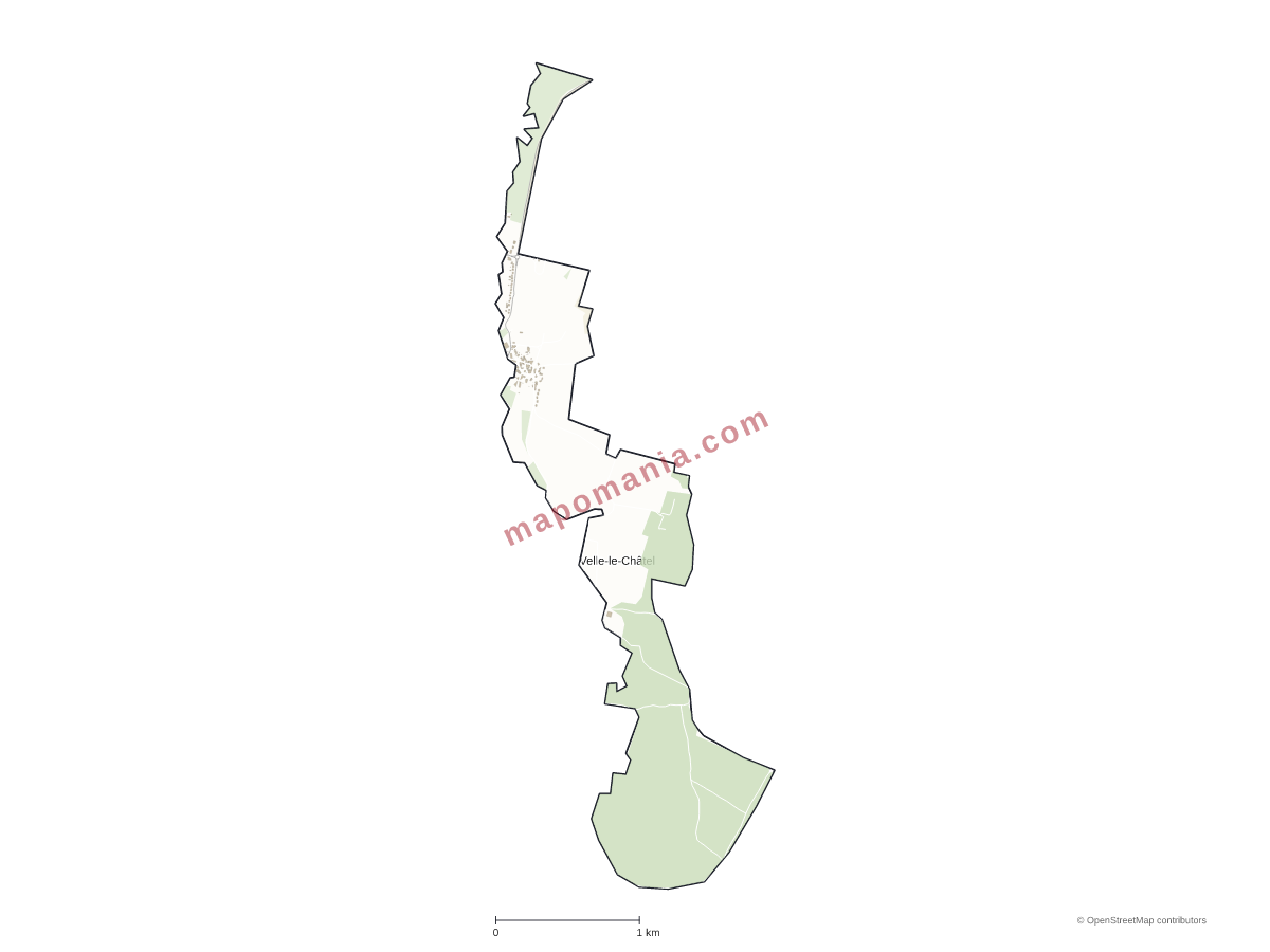Carte de Velle-le-Châtel à personnaliser