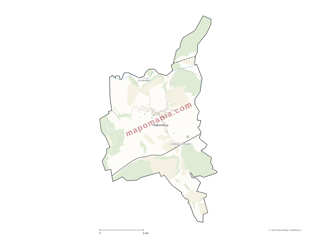 Carte de Velleminfroy à personnaliser