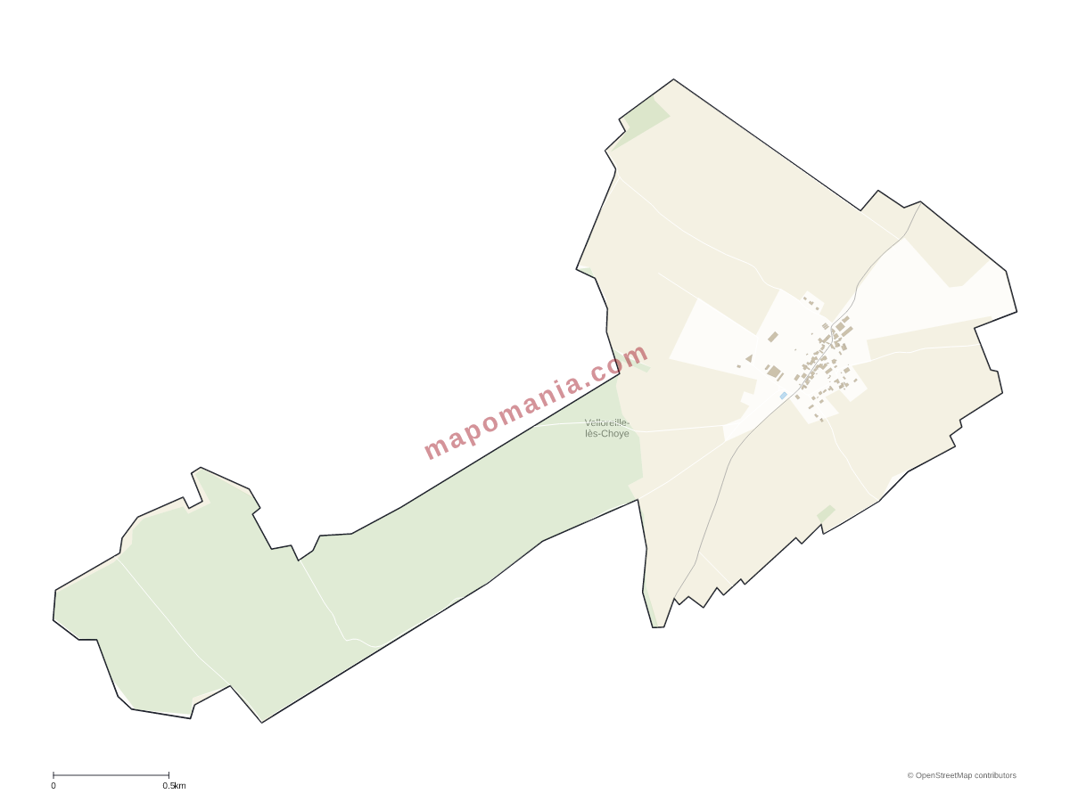Carte de Velloreille-lès-Choye à personnaliser