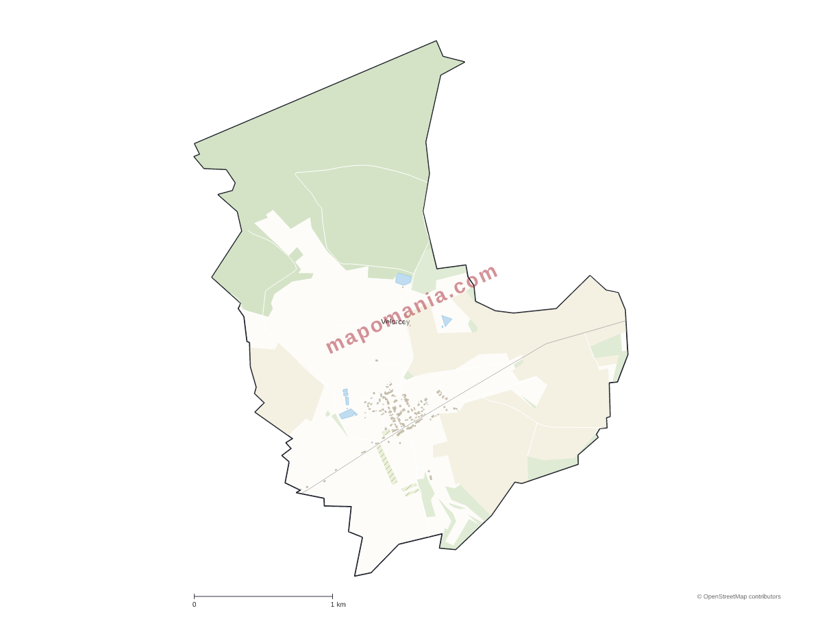 Carte de Velorcey à personnaliser