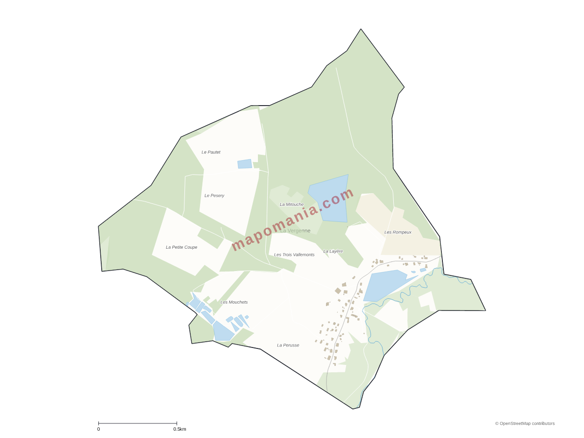 Carte de La Vergenne à personnaliser