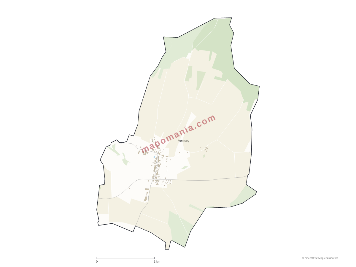 Carte de Venisey à personnaliser