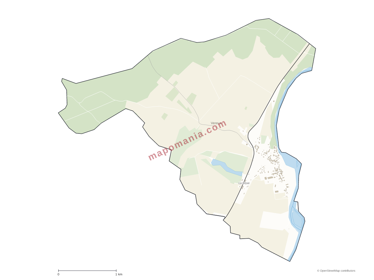 Carte de Vereux à personnaliser
