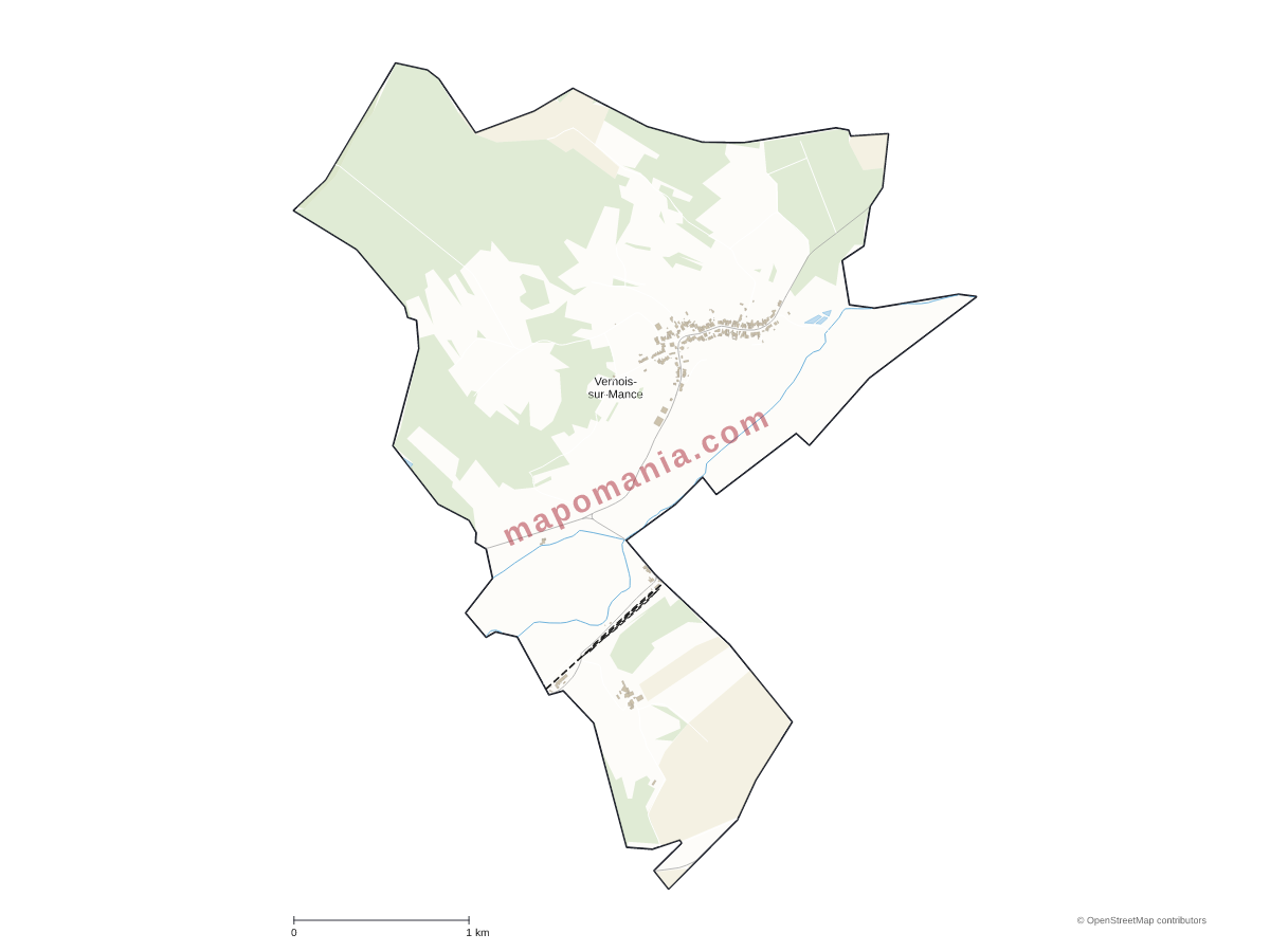 Carte de Vernois-sur-Mance à personnaliser