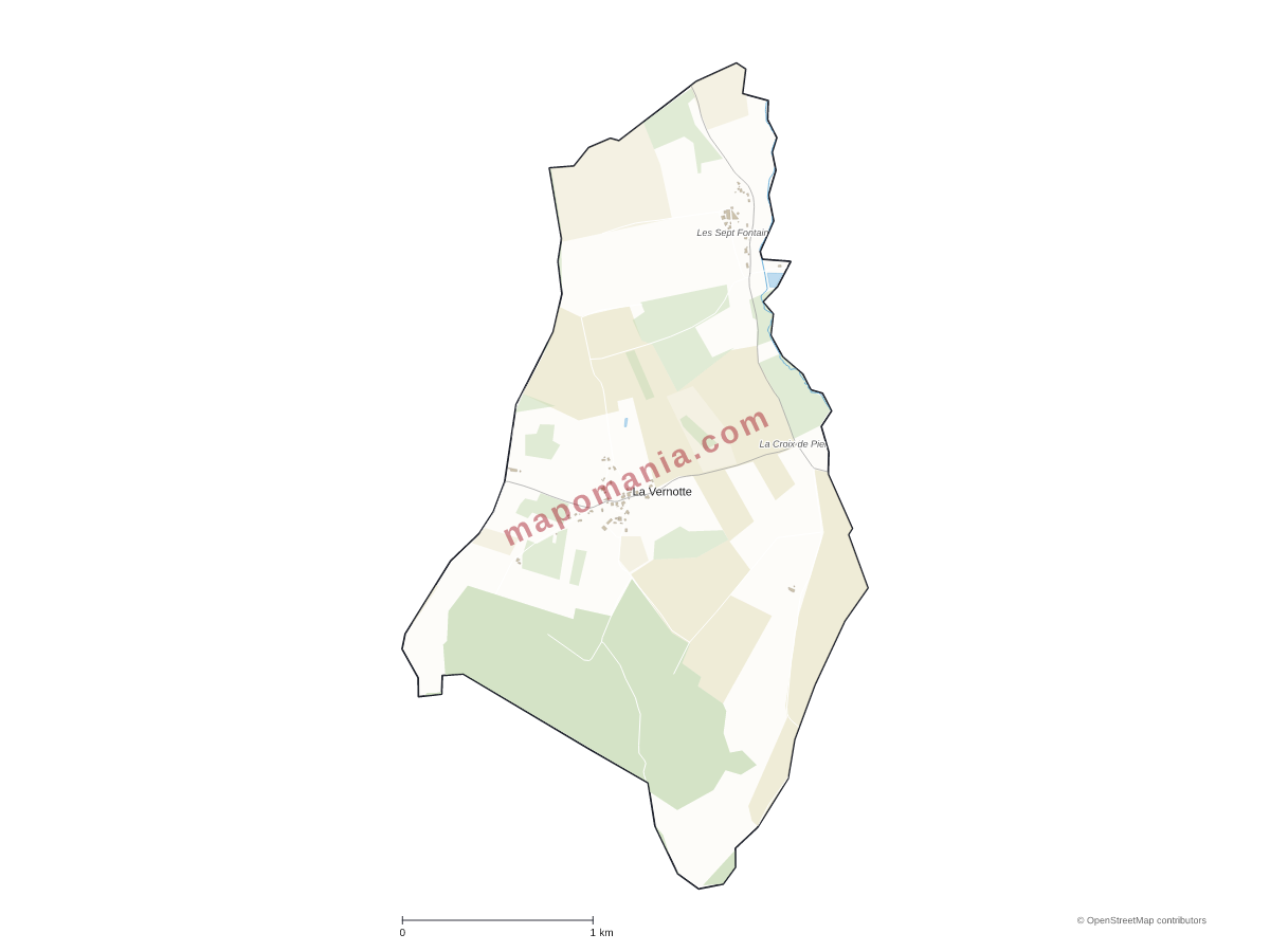 Carte de La Vernotte à personnaliser
