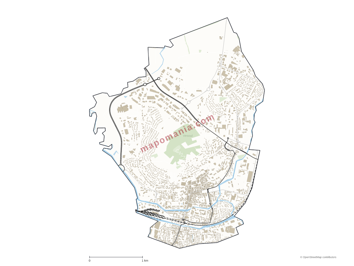 Carte de Vesoul à personnaliser