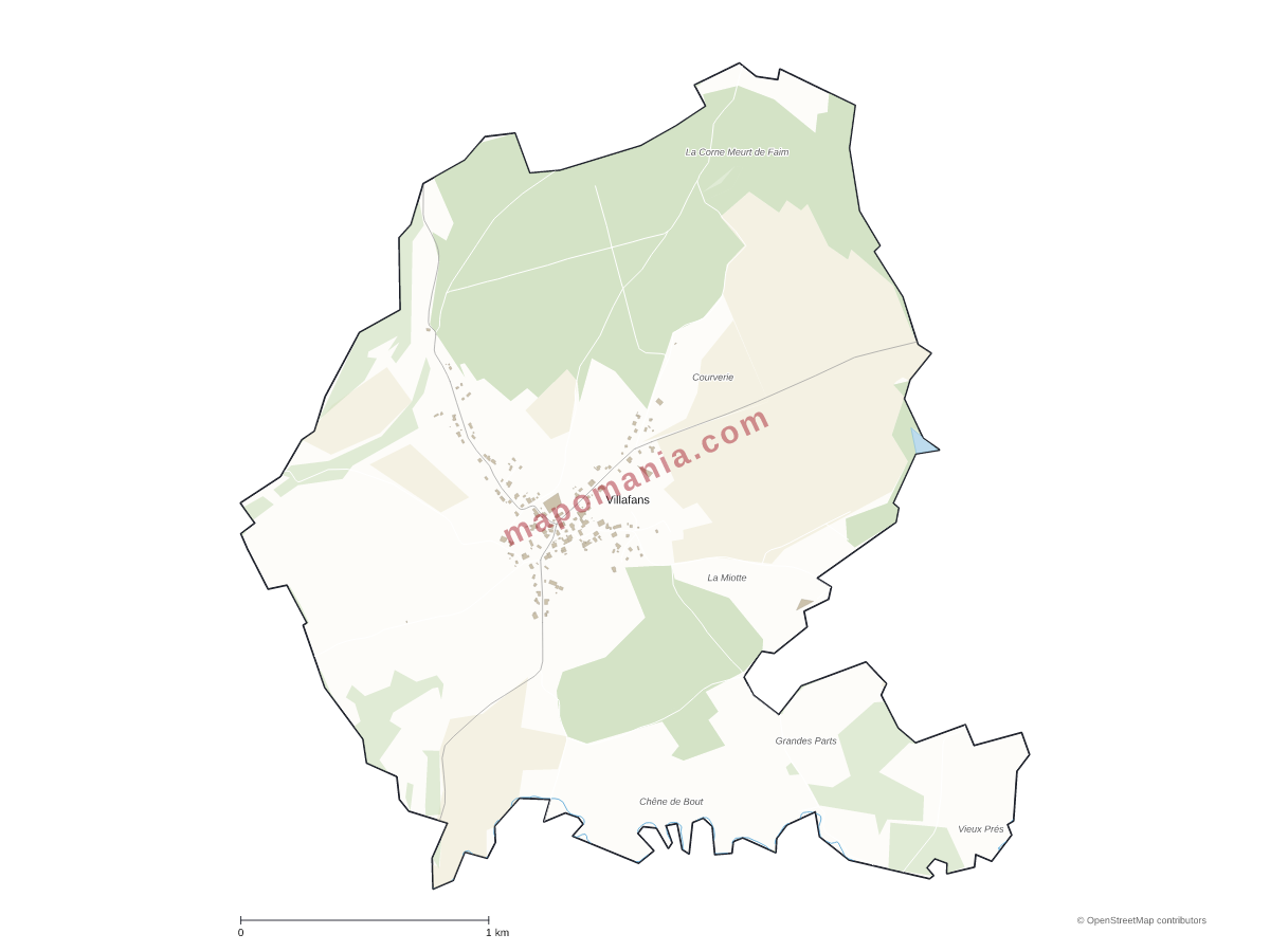 Carte de Villafans à personnaliser