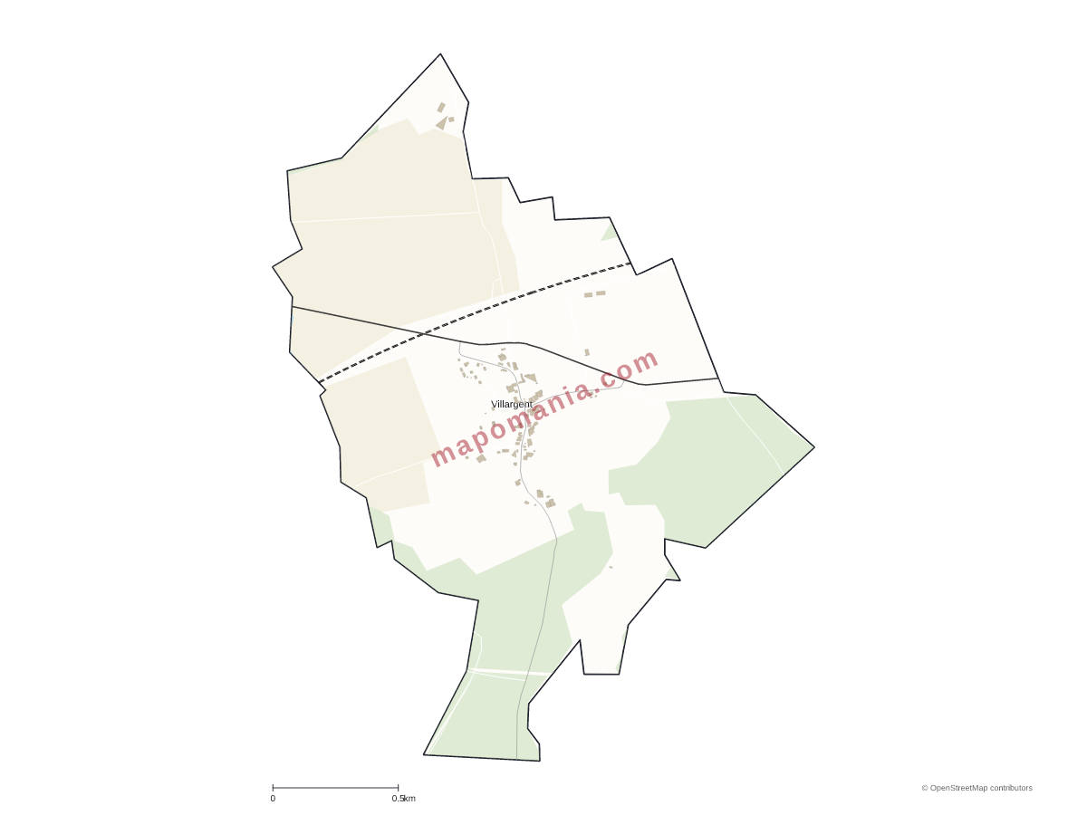 Carte de Villargent à personnaliser