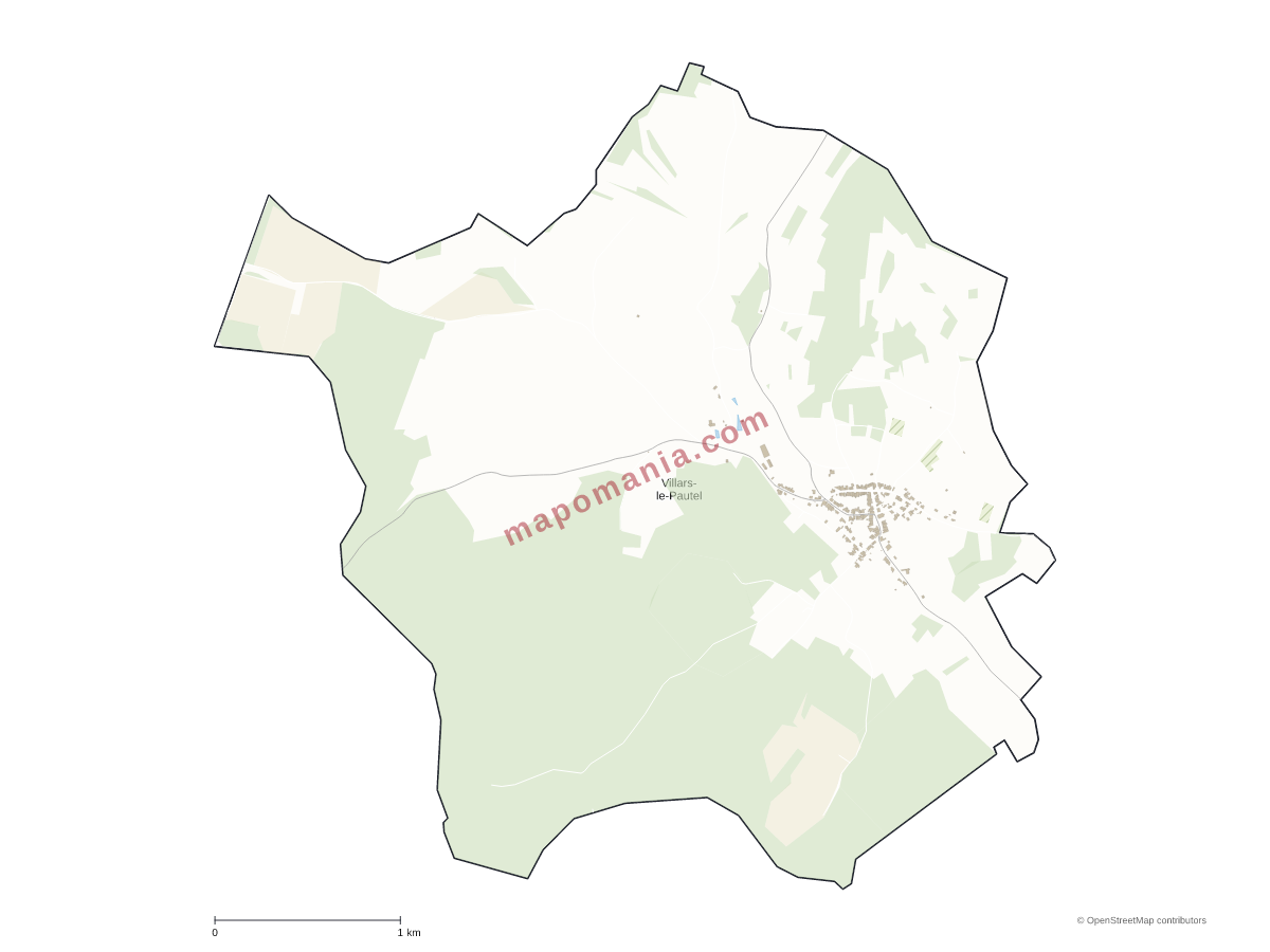 Carte de Villars-le-Pautel à personnaliser