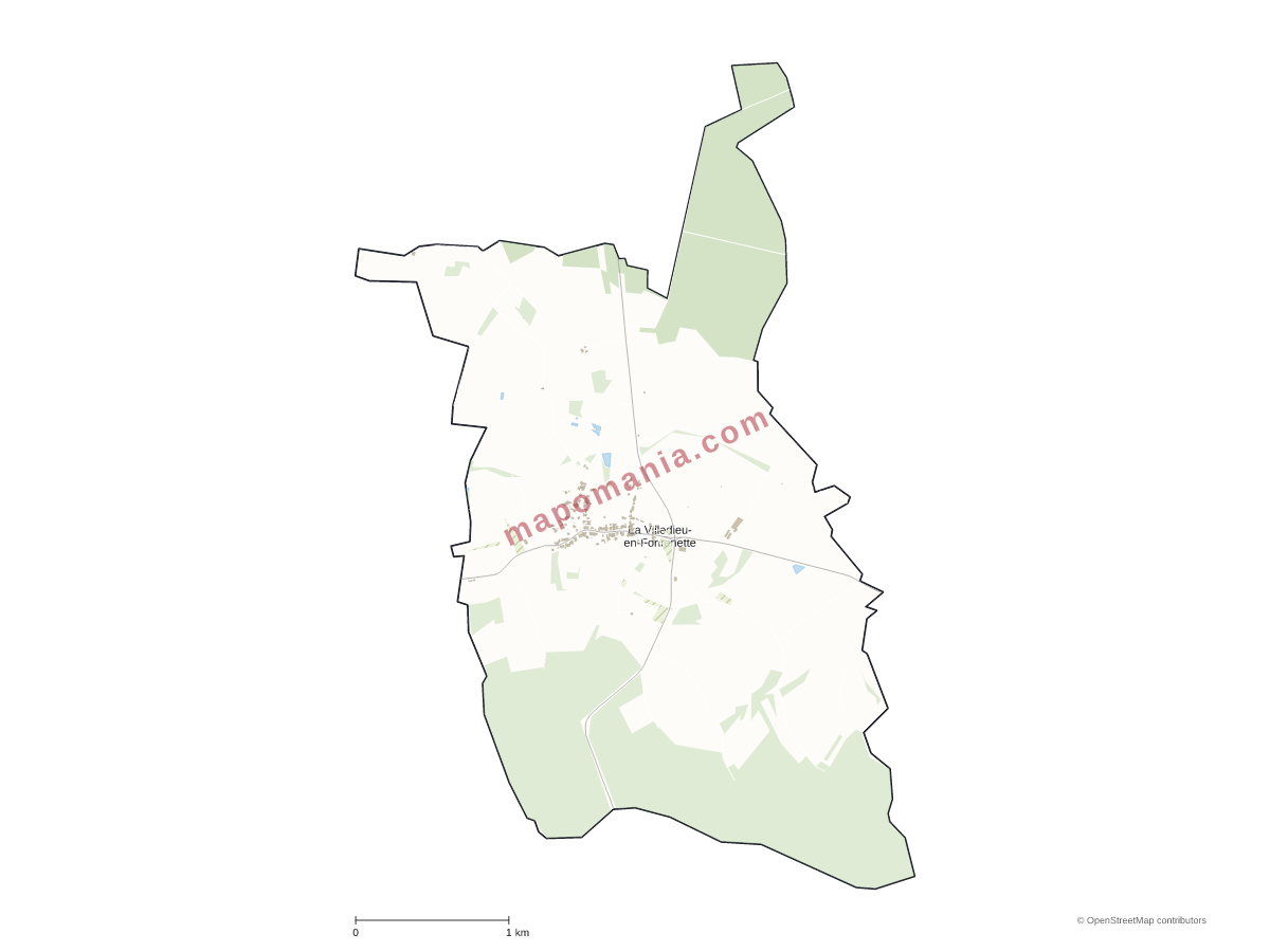 Carte de La Villedieu-en-Fontenette à personnaliser