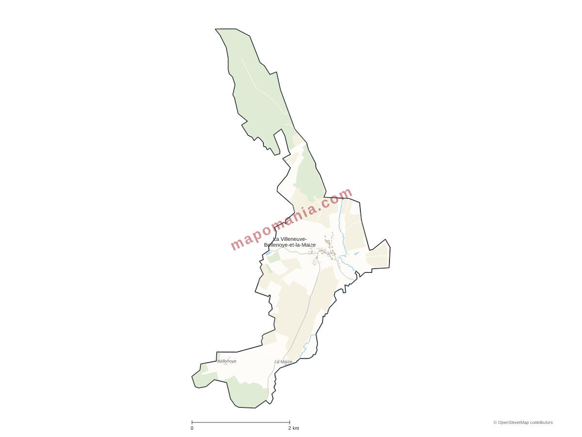 Carte de La Villeneuve-Bellenoye-et-la-Maize à personnaliser