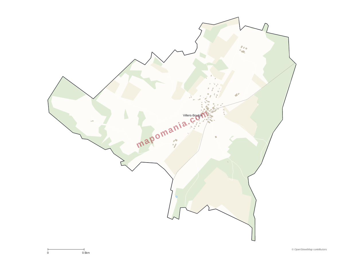Carte de Villers-Bouton à personnaliser