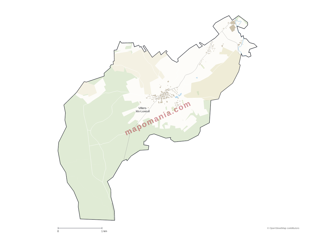Carte de Villers-lès-Luxeuil à personnaliser