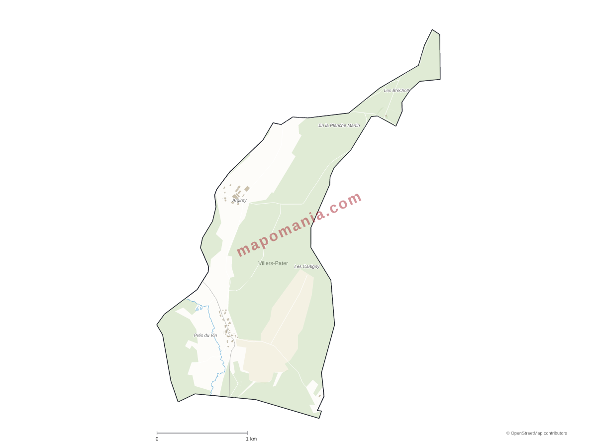Carte de Villers-Pater à personnaliser