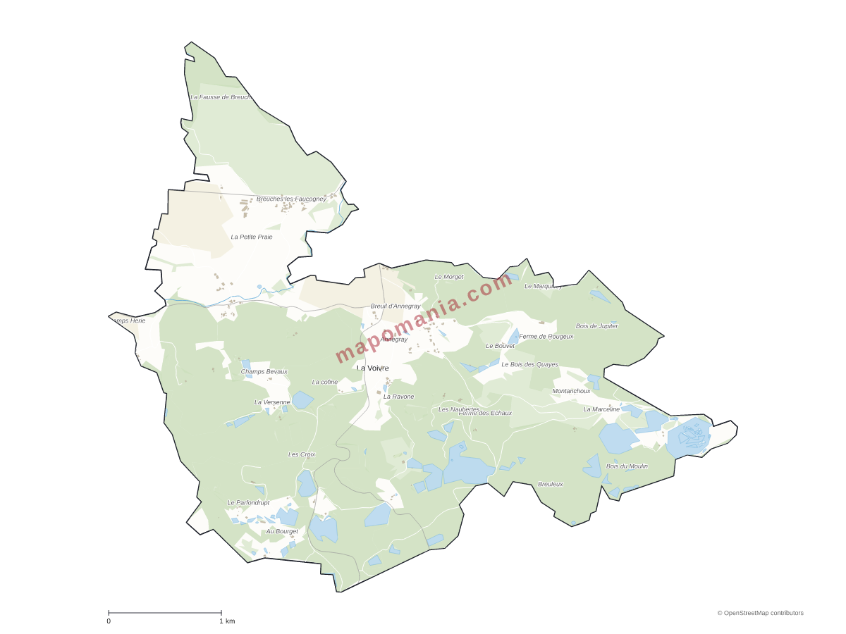 Carte de La Voivre à personnaliser