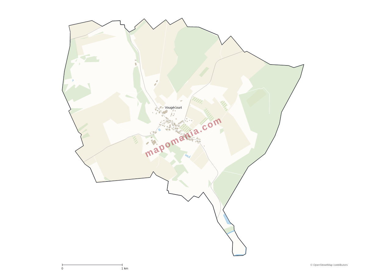 Carte de Vougécourt à personnaliser