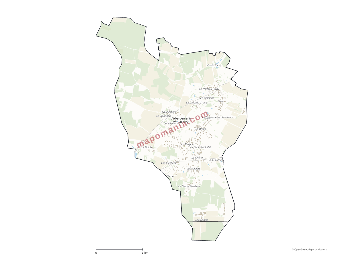 Carte de L'Abergement-de-Cuisery à personnaliser