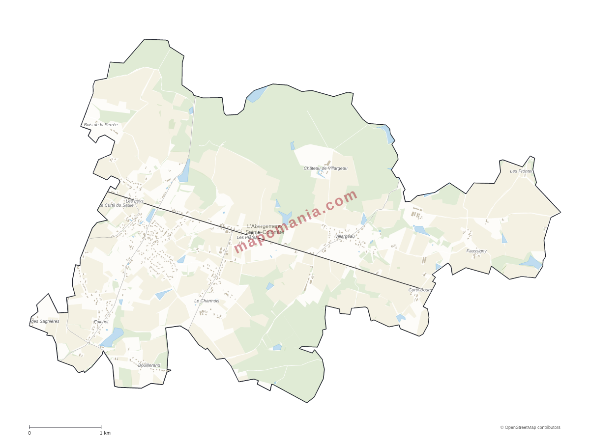 Carte de L'Abergement-Sainte-Colombe à personnaliser