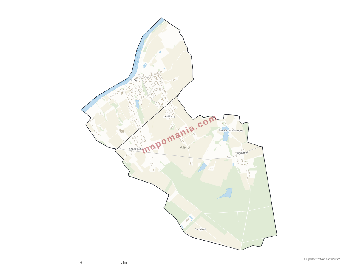 Carte de Allériot à personnaliser