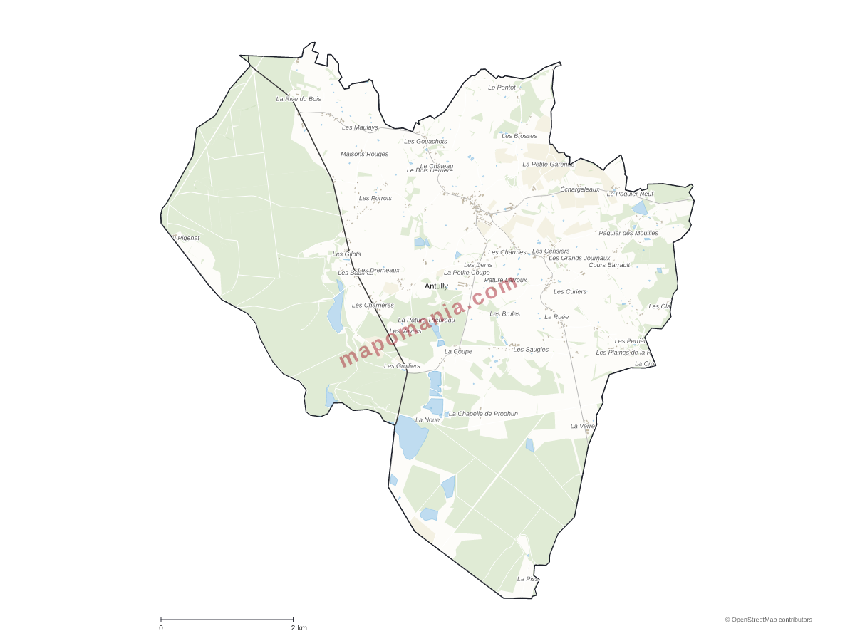 Carte de Antully à personnaliser