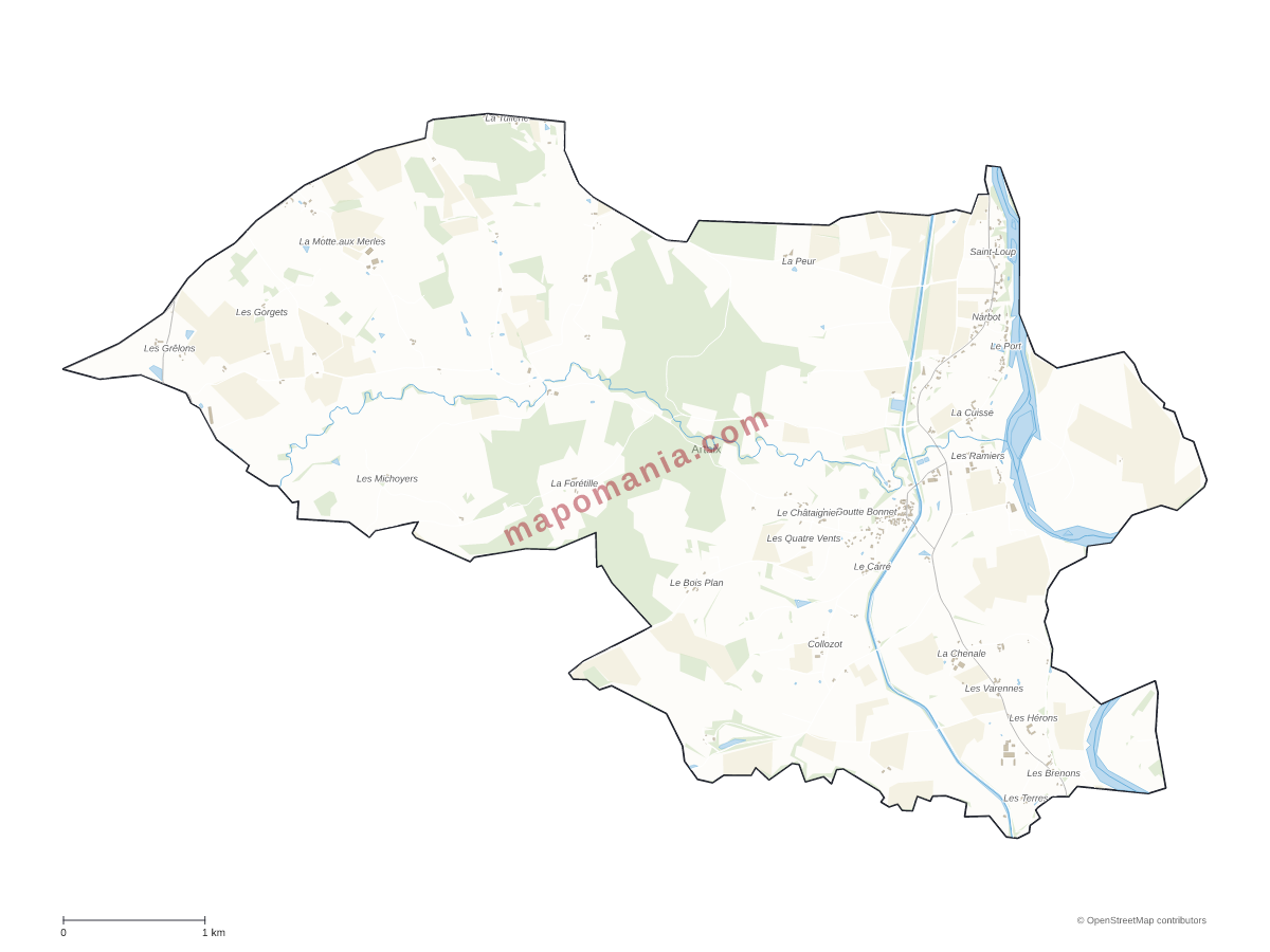 Carte de Artaix à personnaliser