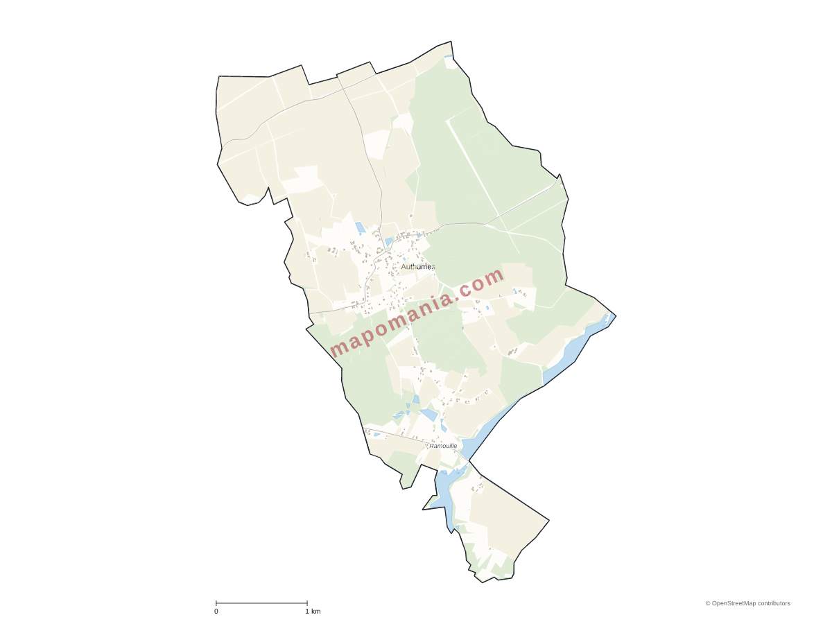 Carte de Authumes à personnaliser
